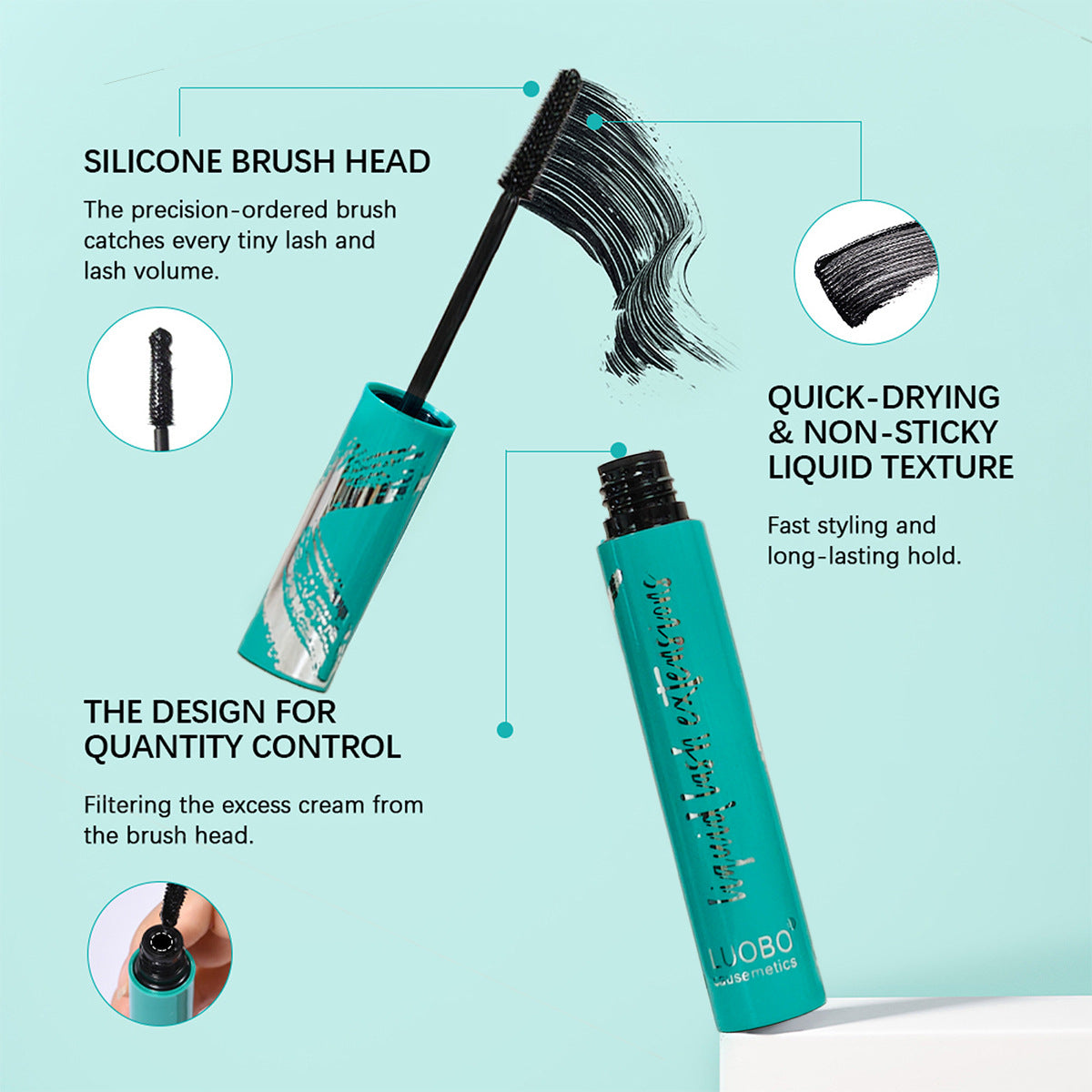 Green Box Mascara, Water-Removable, Long-Lasting, Smudge-Proof, Volumizing & Lengthening, Waterproof, for Lash Enhancement