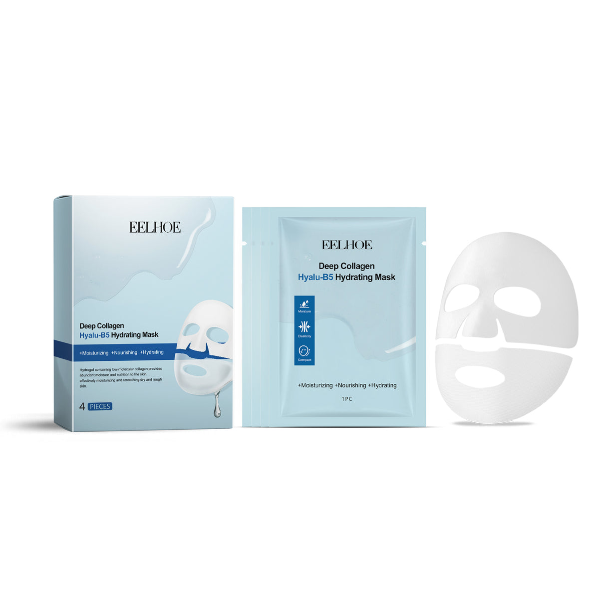 EELHOE Collagen B5 Moisturizing Mask (Box Set) Three-In-One Mask For Hydrating, Moisturizing, Nourishing And Protecting Facial Skin