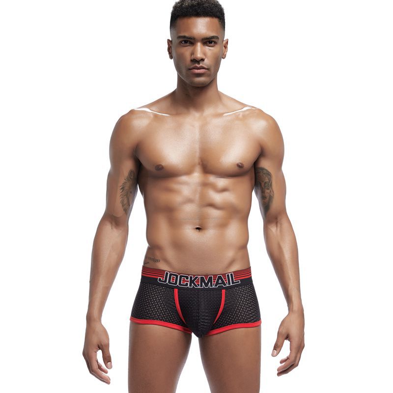Mesh quick drying underwear for men, ice silk breathable youth square toe underwear, men's sanitary pants