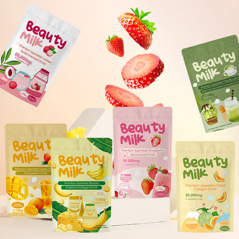 Premium Collagen Powder Banana Flavor BeautyMilk Drink Powder