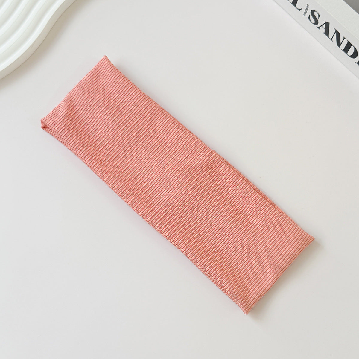 Cotton Elastic Headband Wide Sweat-Absorbent Band, Solid Color, Multi-Functional Headwear