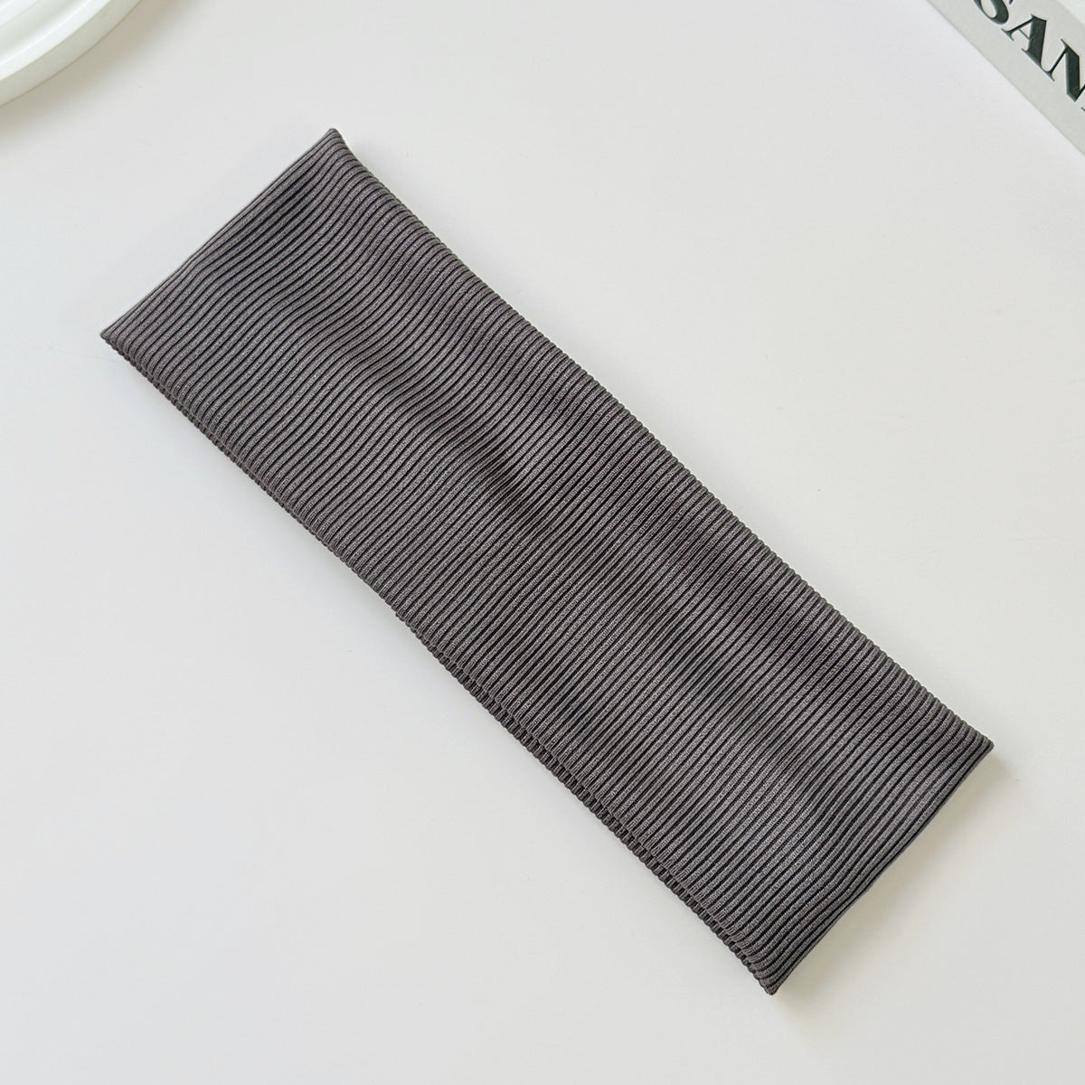 Cotton Elastic Headband Wide Sweat-Absorbent Band, Solid Color, Multi-Functional Headwear