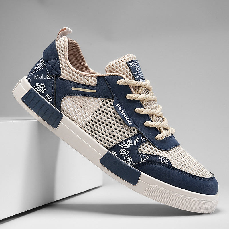 Big Size Hollow Fashion Sneakers Men Comfortable Mesh Shoes Lightweight Trendy Versatile Casual Shoes