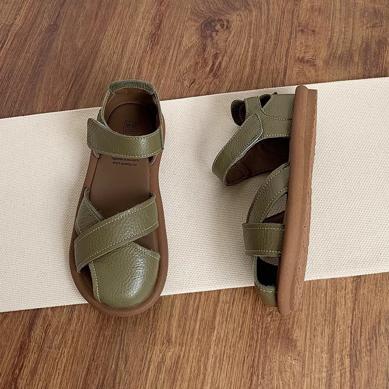 Flat Heeled Toe-Covered Sandals for Women,Casual Shoes