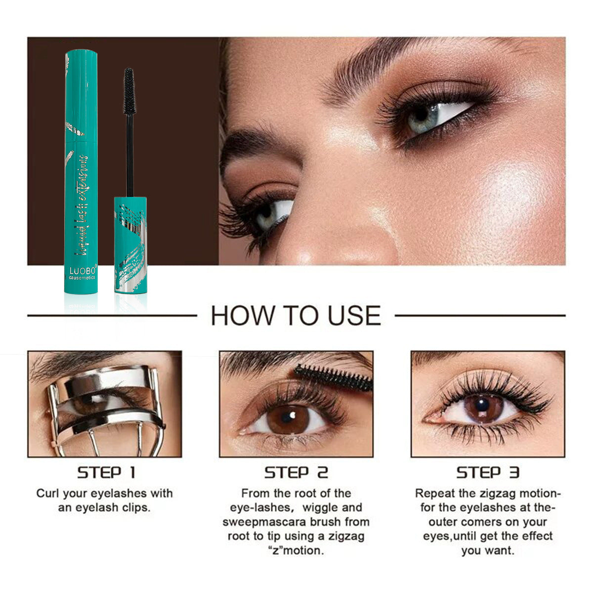 Green Box Mascara, Water-Removable, Long-Lasting, Smudge-Proof, Volumizing & Lengthening, Waterproof, for Lash Enhancement