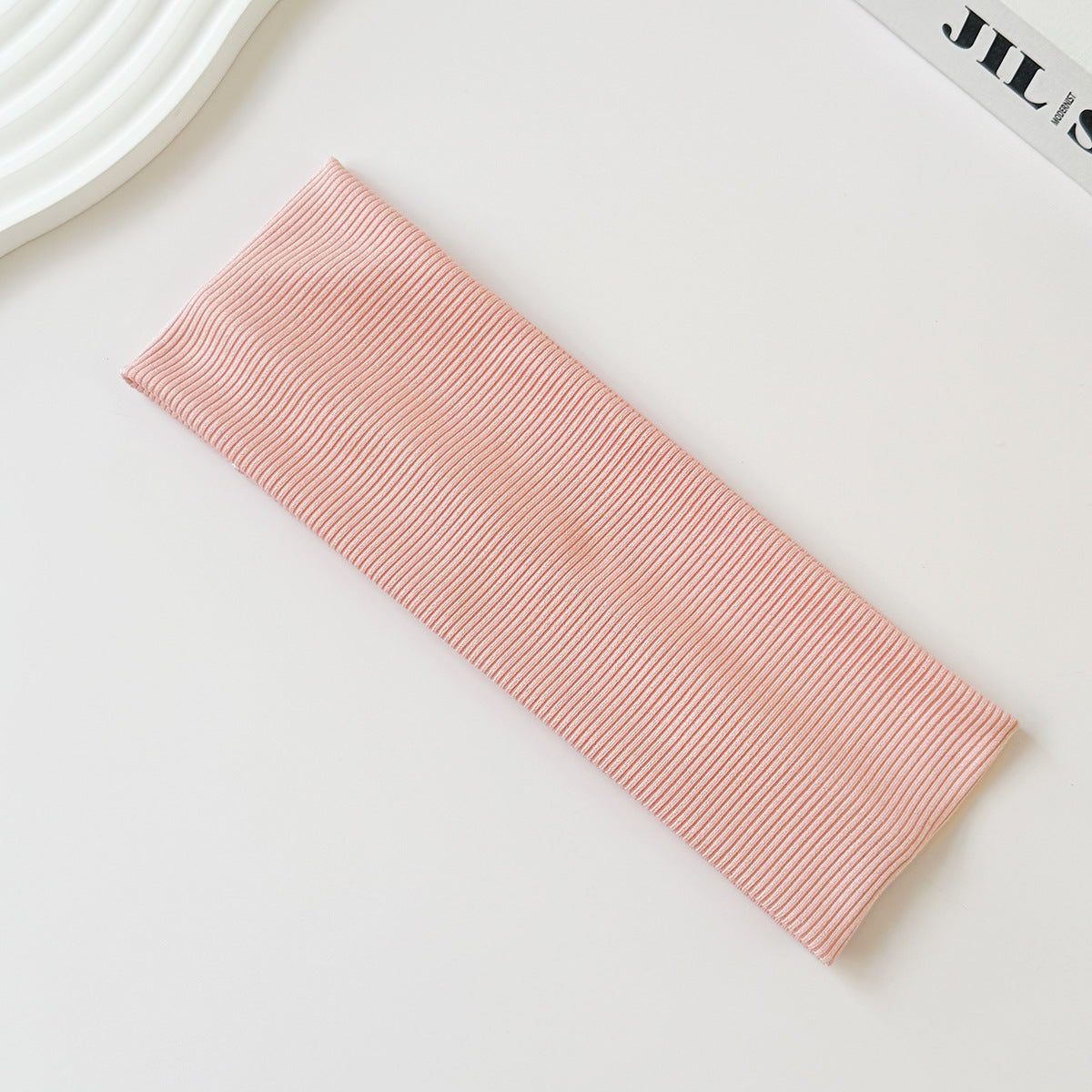 Cotton Elastic Headband Wide Sweat-Absorbent Band, Solid Color, Multi-Functional Headwear