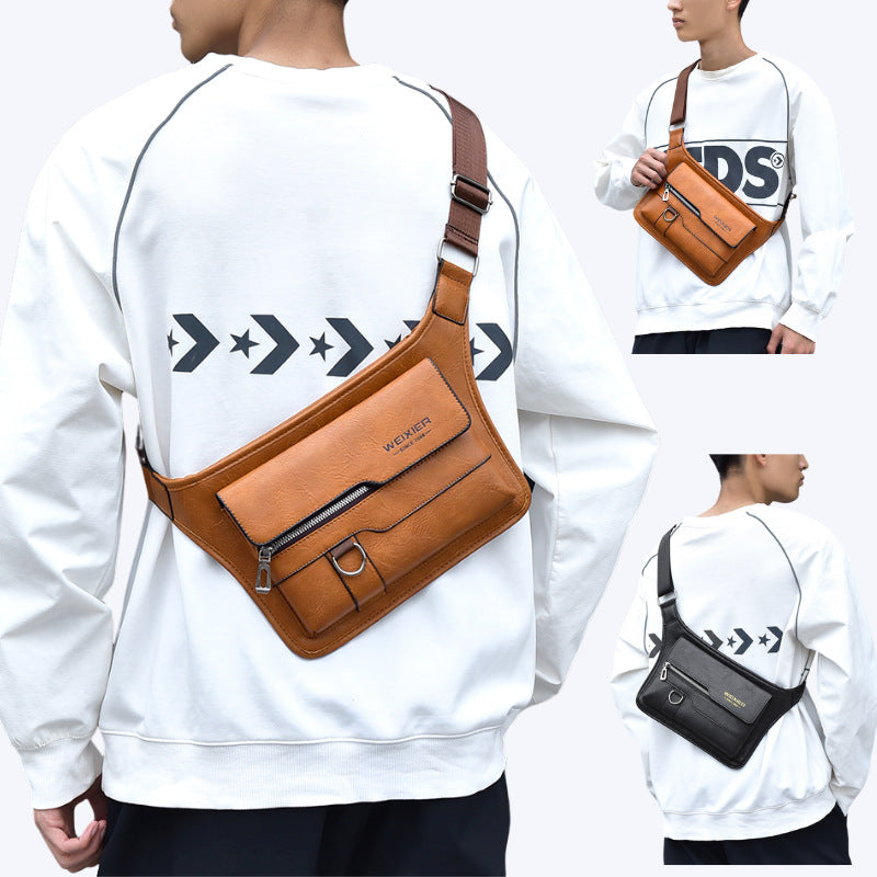 Men's large capacity waterproof chest bag large capacity crossbody bag shoulder bag 
