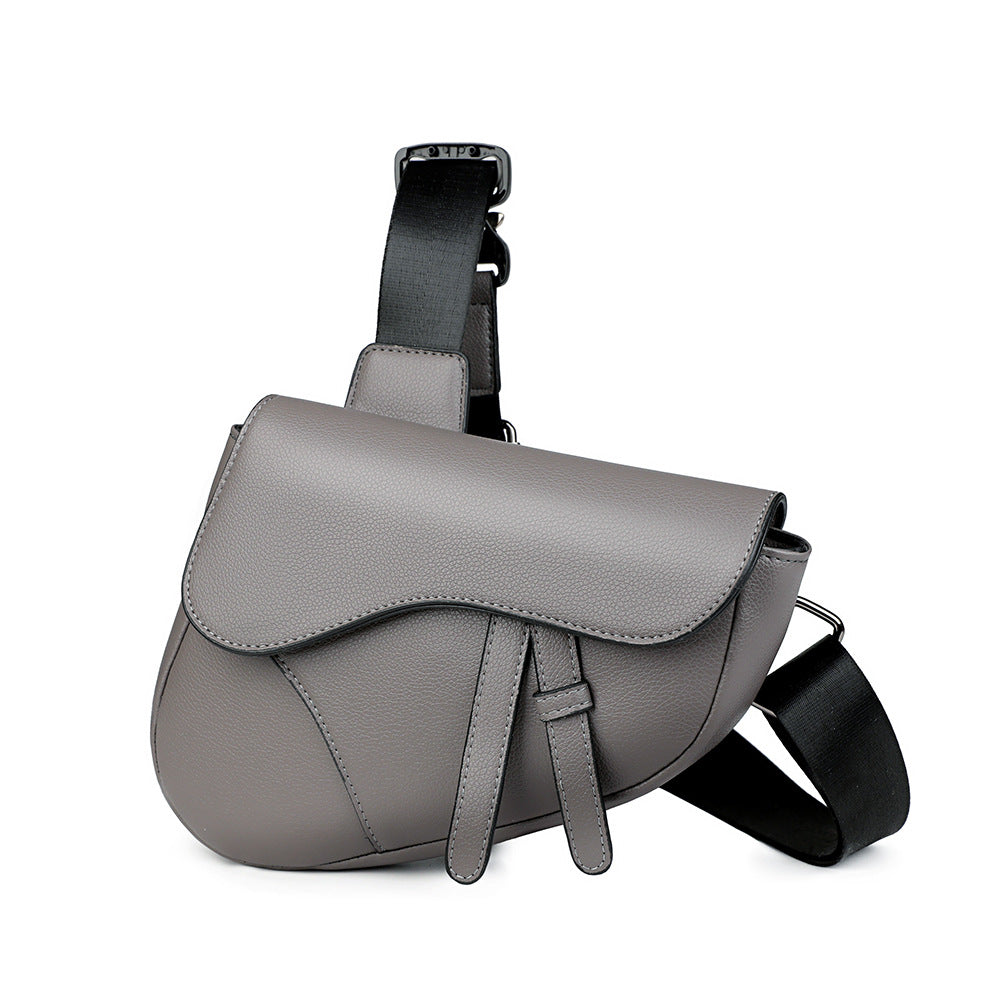 Shoulder bag saddle bag zipper diagonal cross bag men's bag