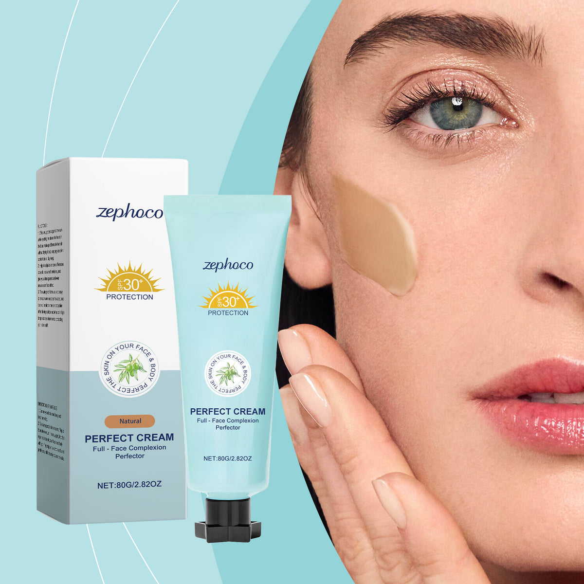 zephoco Protective Moisturizing Foundation, Natural Color That Brightens And Nourishes The Skin. It Is Matte, Clear And Natural, Lasting And Does Not Come Off