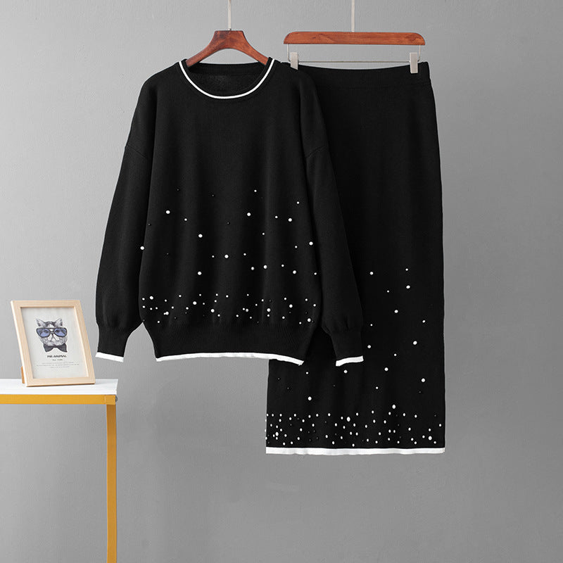 Loose top and skirt set