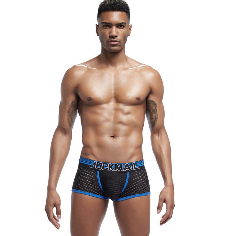 Mesh quick drying underwear for men, ice silk breathable youth square toe underwear, men's sanitary pants