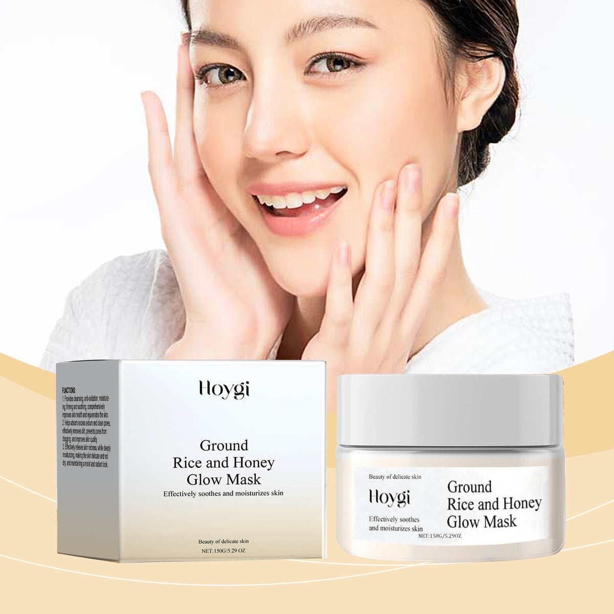 Hoygi Honey Rice Moisturizing Mask Facial Cleansing Mud Mask Hydrating And Hydrating Soft Skin Mask