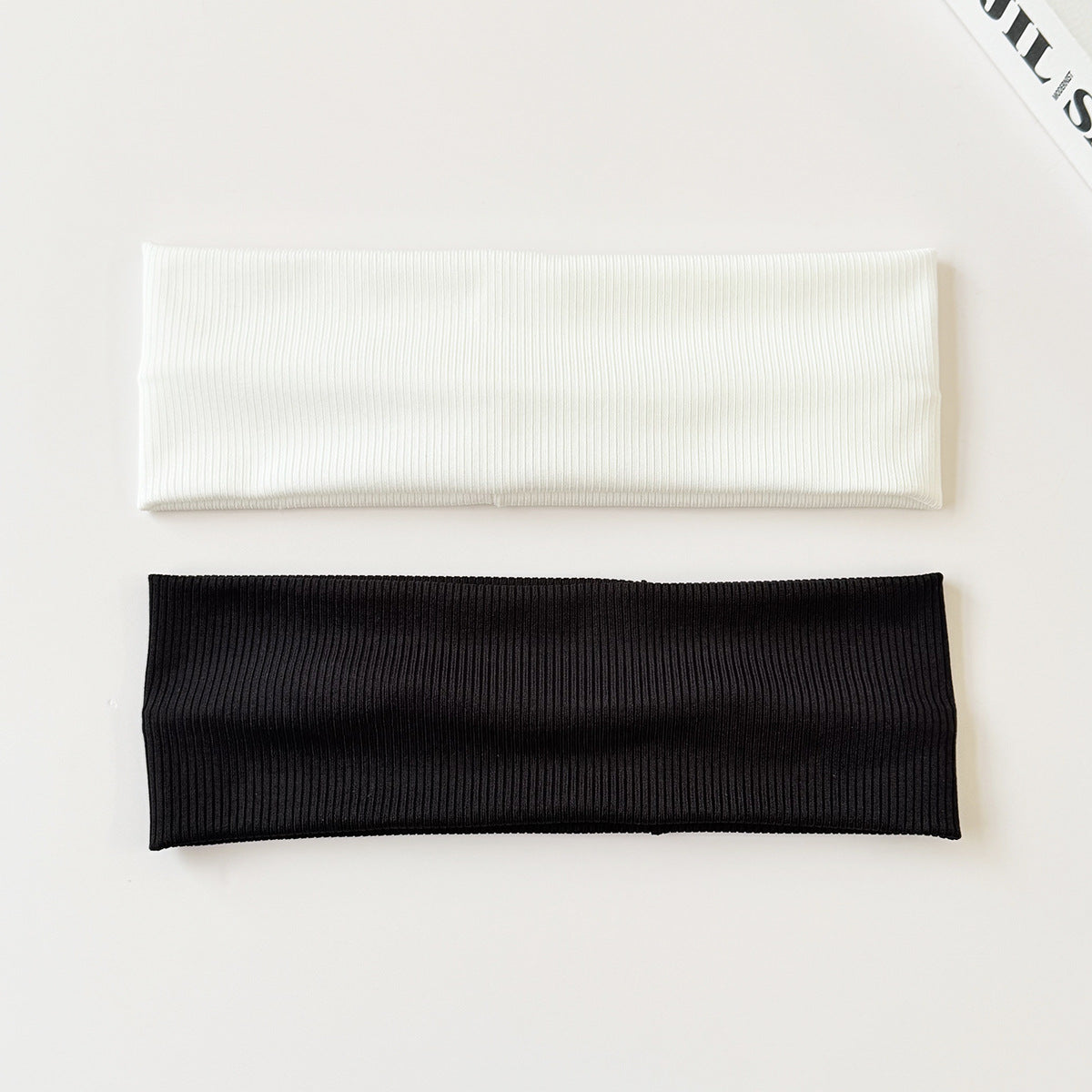 Cotton Elastic Headband Wide Sweat-Absorbent Band, Solid Color, Multi-Functional Headwear