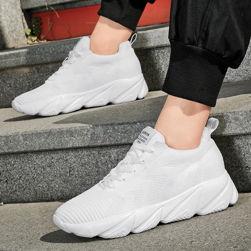 Height-Enhancing 8CM Men's Shoes, Sports Shoes, Spring and Summer Mesh Casual Shoes, Trendy Shoes, Soft Sole Travel Shoes, Student Running Shoes for Men