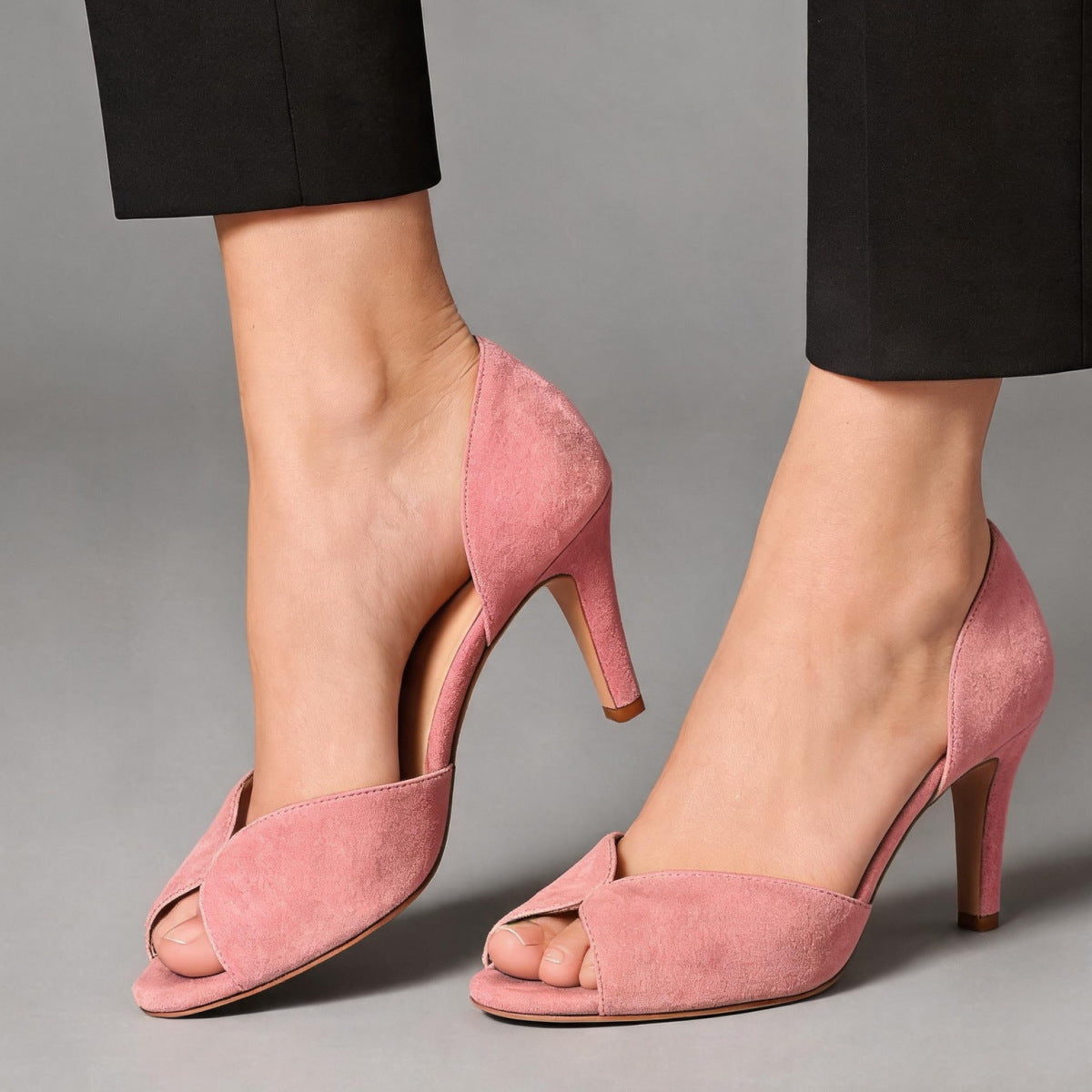 Made to order ships in 3–5 days Golden fish mouth slim heel high-heeled open toed sandals for women