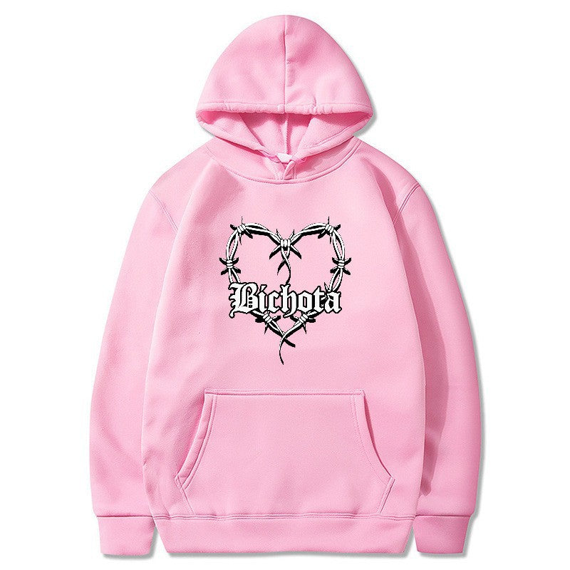 Letter Print Hoodie Casual Sporty Sweatshirt Loose Oversized Pullover Hooded Sweater