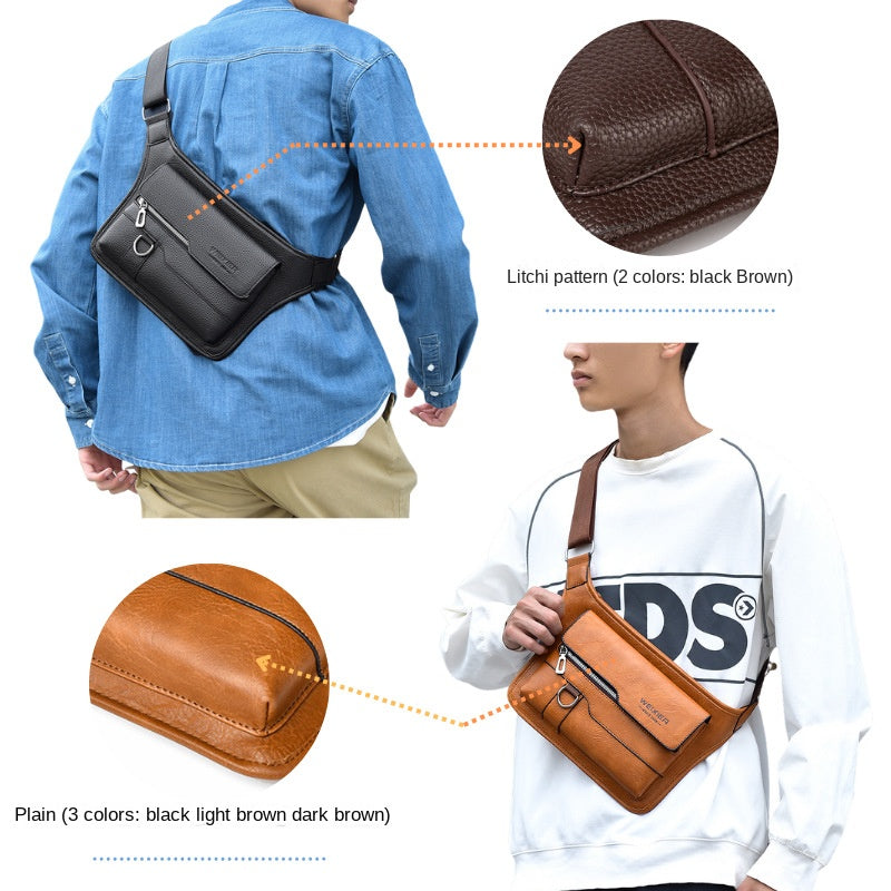 Men's large capacity waterproof chest bag large capacity crossbody bag shoulder bag 