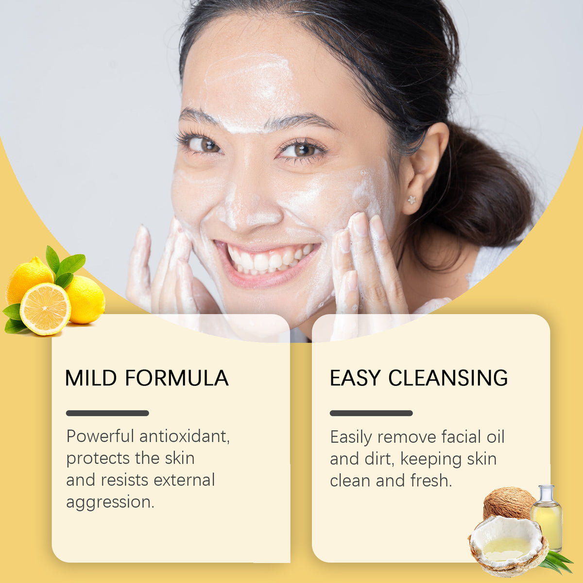 EELHOE Lemon Turmeric Acid Soap, Gently Cleanses, Moisturizes And Brightening Skin Square Cleanser