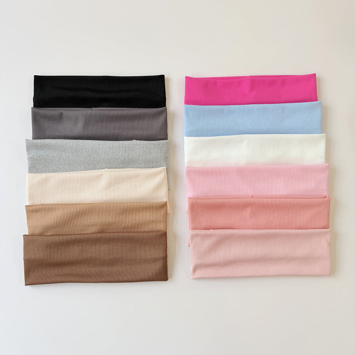 Cotton Elastic Headband Wide Sweat-Absorbent Band, Solid Color, Multi-Functional Headwear