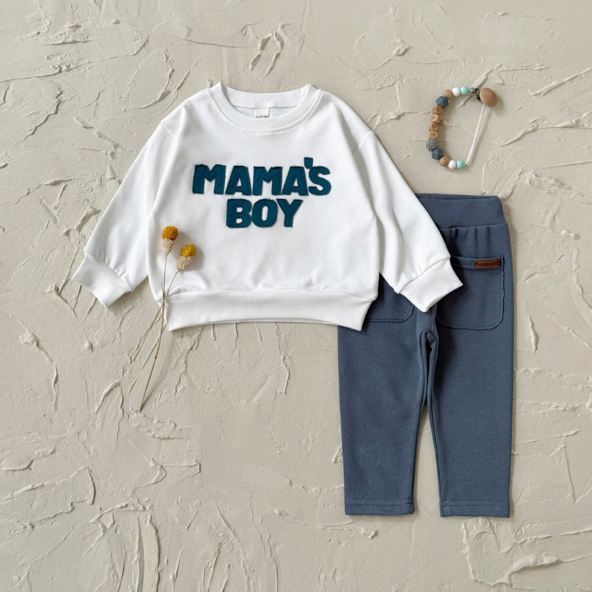 2025 Baby Boy Clothes MAMA'S BOY Sets Fall Baby Girl Infant Outfit Sweatshirt Top Pants 2Pcs Long Sleeve Winter Warm Infant Suit