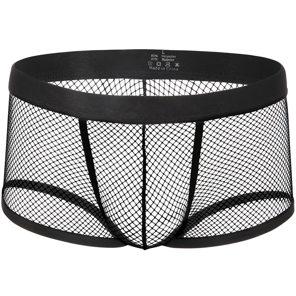 Men's Boxer Shorts Low Rise Mesh Trunk Underwear Black White