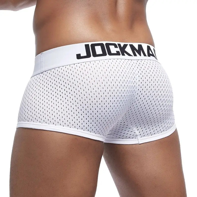 Men's Cotton Boxer Briefs Trunk Underwear with Convex Pouch Design