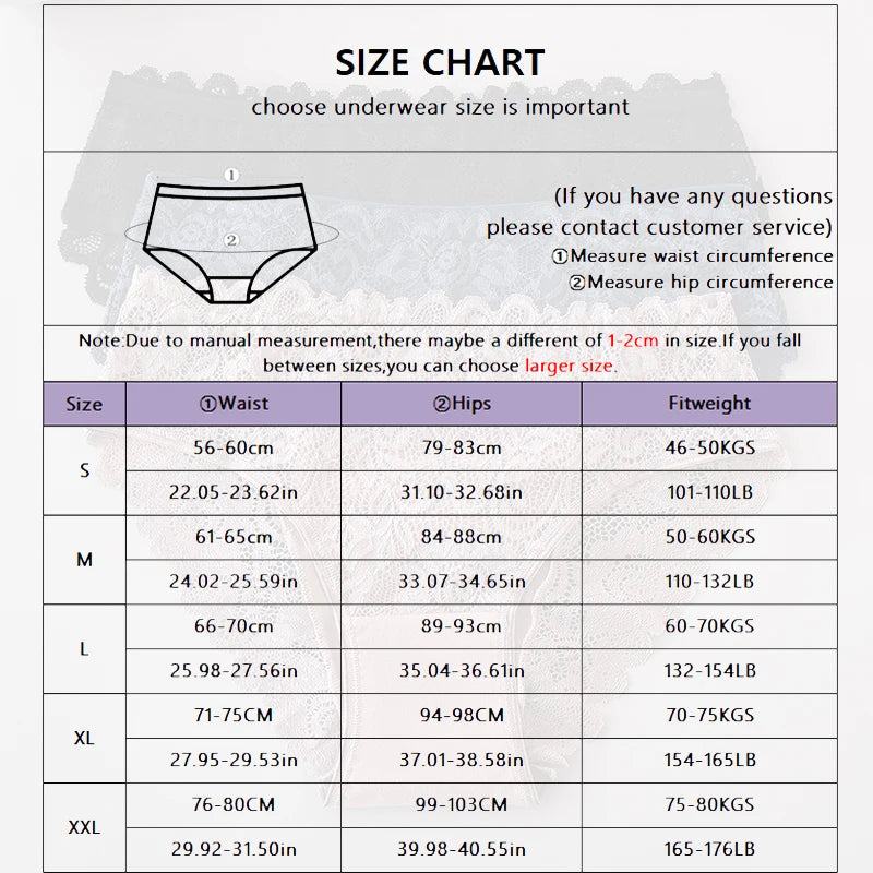 3PCS/Set Luxury Floral Embroidery Lace Panties Women's Briefs Breathable Underwear
