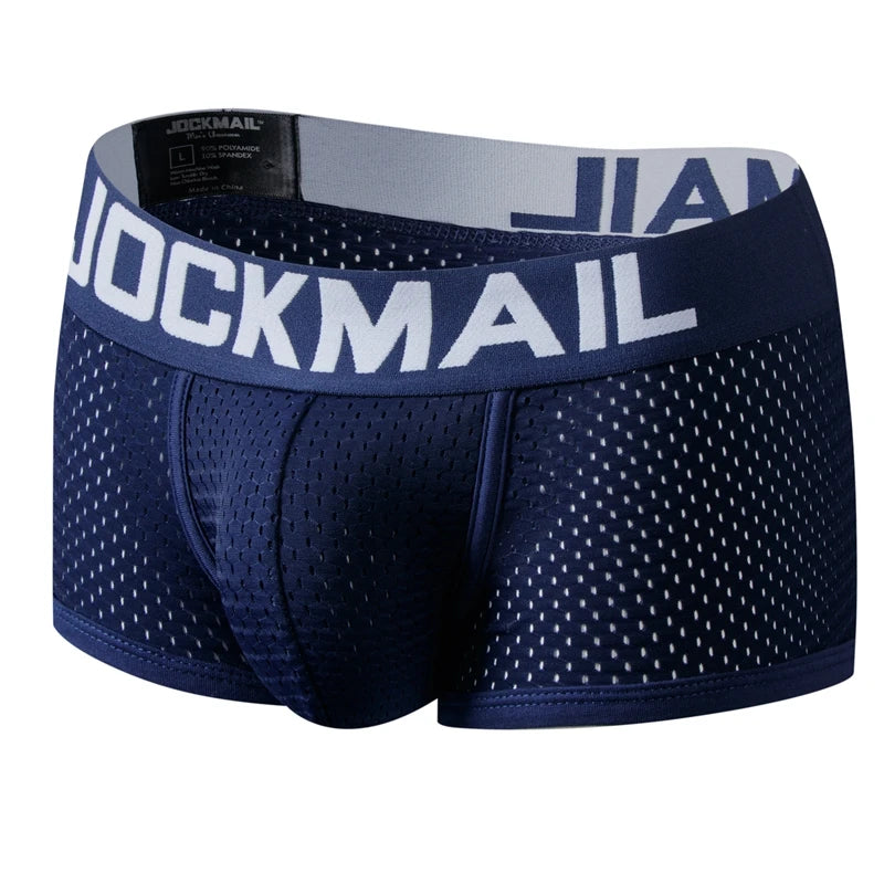 Men's Cotton Boxer Briefs Trunk Underwear with Convex Pouch Design