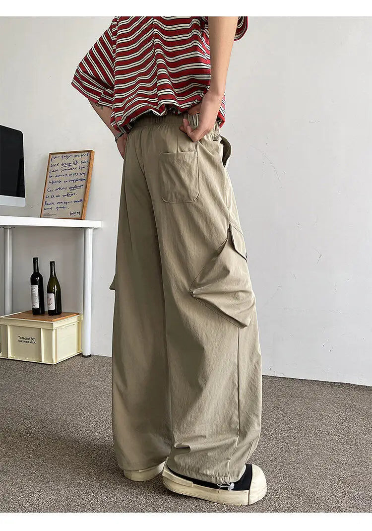 2026 Trendy Retro Wide-Leg Cargo Pants for Men- High Waist Utility Streetwear, Comfortable & Stylish Casual Fashion Pants M-8XL