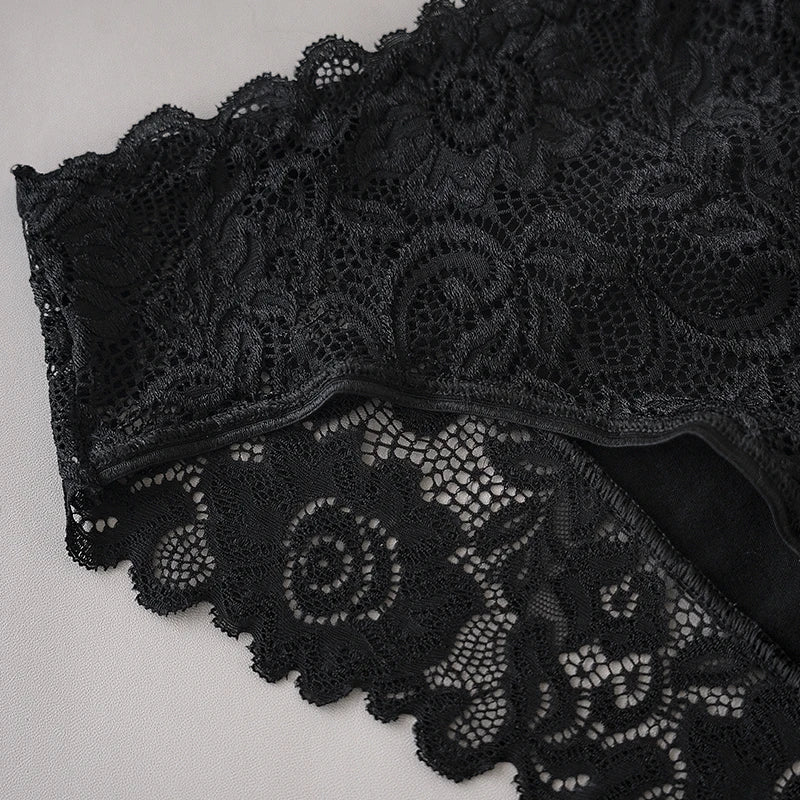 3PCS/Set Luxury Floral Embroidery Lace Panties Women's Briefs Breathable Underwear