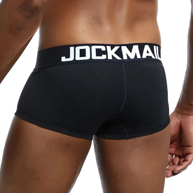Men's Cotton Boxer Briefs Trunk Underwear with Convex Pouch Design
