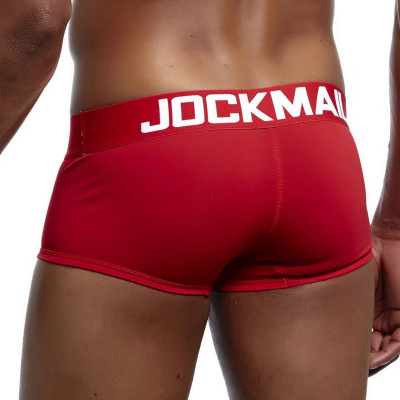 Men's Cotton Boxer Briefs Trunk Underwear with Convex Pouch Design