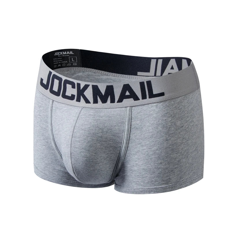 Men's Cotton Boxer Briefs Trunk Underwear with Convex Pouch Design