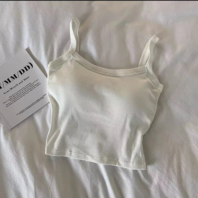 Crop Top Women's Sleeveless Fashion Camisole Basic T-Shirt Vest Tube Top