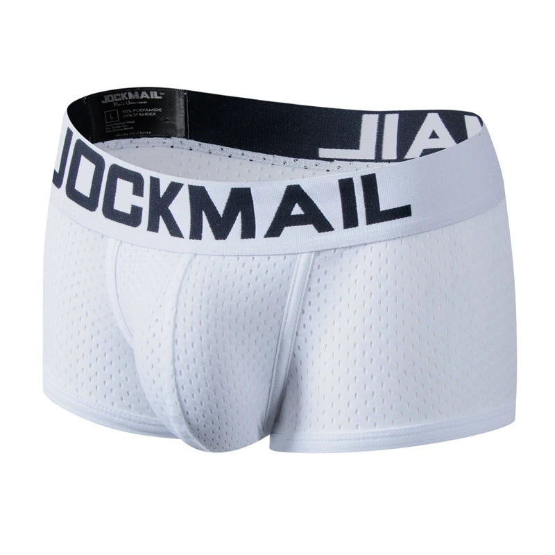 Men's Cotton Boxer Briefs Trunk Underwear with Convex Pouch Design