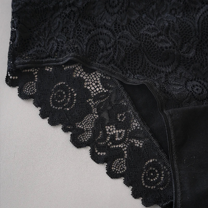 3PCS/Set Luxury Floral Embroidery Lace Panties Women's Briefs Breathable Underwear