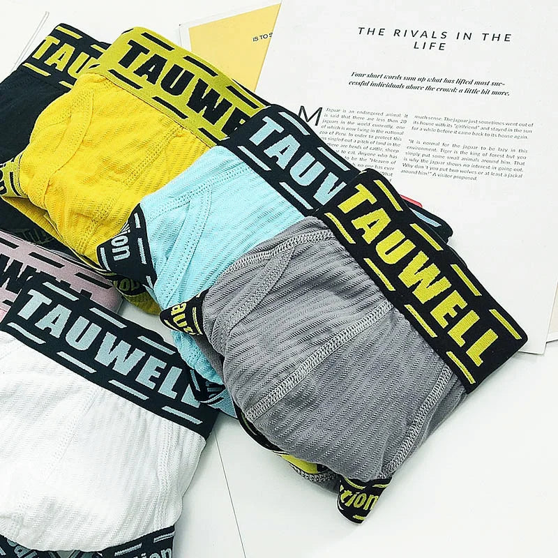Men's Printed Boxer Briefs Underwear Comfortable Cotton Trunks
