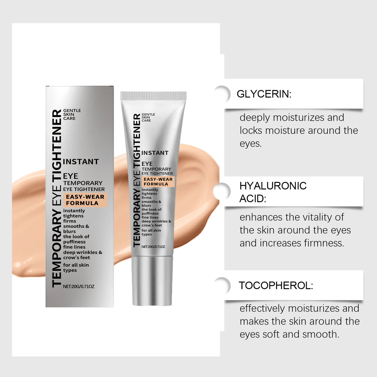 Eye Cream Anti Aging Eye Cream Hydrating Moisturizer Dark Circle Puffiness Reducing Wrinkle Fine Lines Treatment Skincare Rich