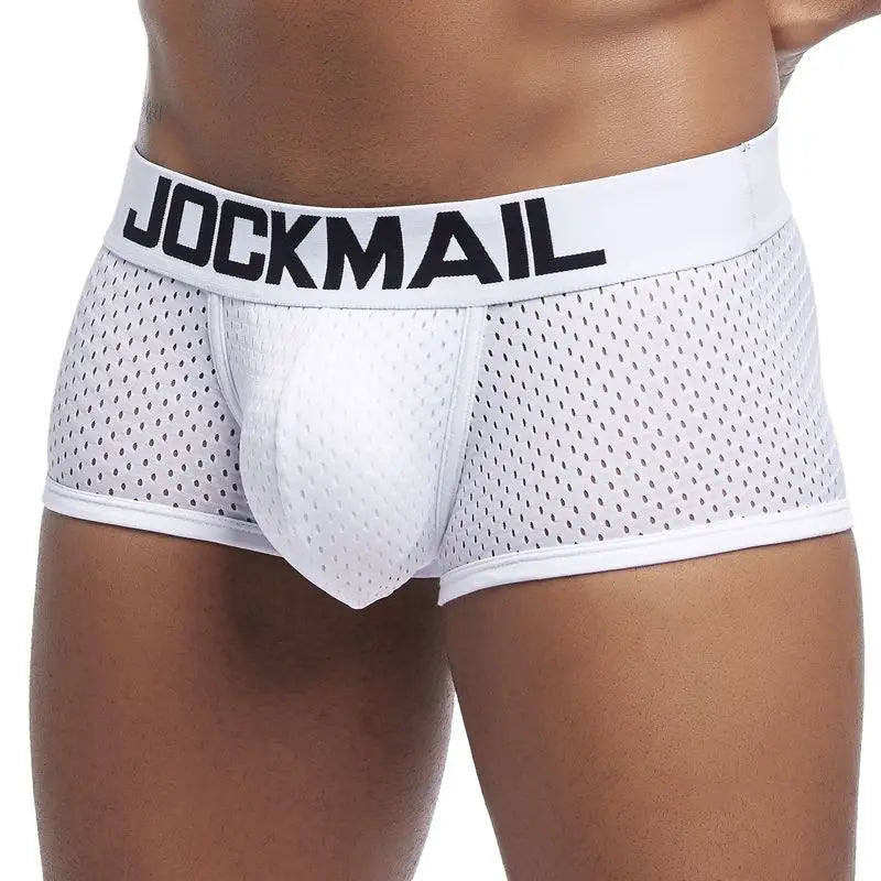 Men's Cotton Boxer Briefs Trunk Underwear with Convex Pouch Design