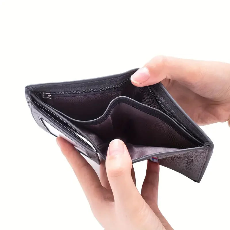 Men's Wallet Genuine Leather Wallets For Men Coin Purse Vintage Vertical Short Credit Card Holder Money Bag Men's RFID Wallet