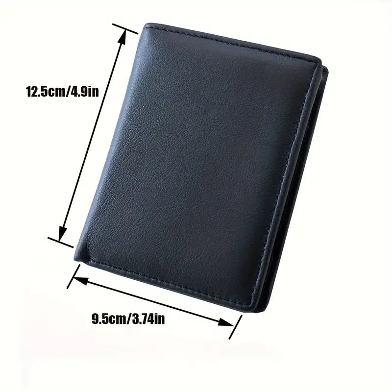 Men's Wallet Genuine Leather Wallets For Men Coin Purse Vintage Vertical Short Credit Card Holder Money Bag Men's RFID Wallet