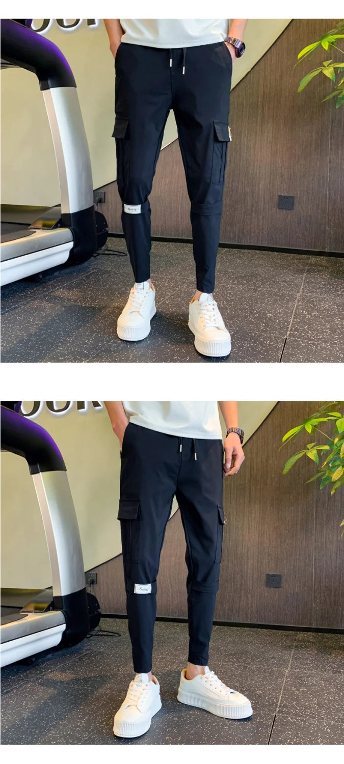Cargo Pants for Men Summer Trendy Brand Tapered Pants New Casual Nine-point Pants