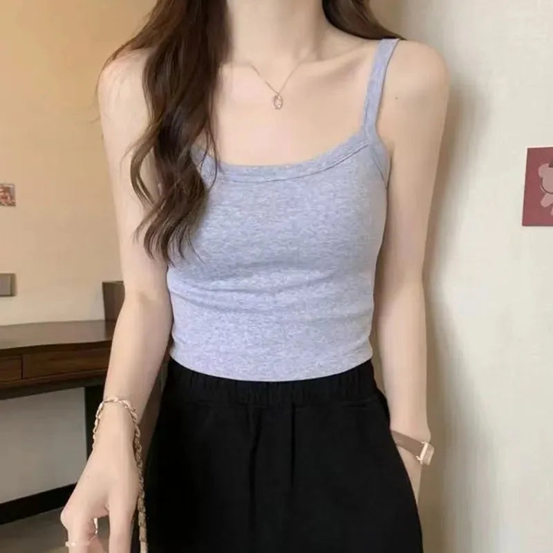 Crop Top Women's Sleeveless Fashion Camisole Basic T-Shirt Vest Tube Top