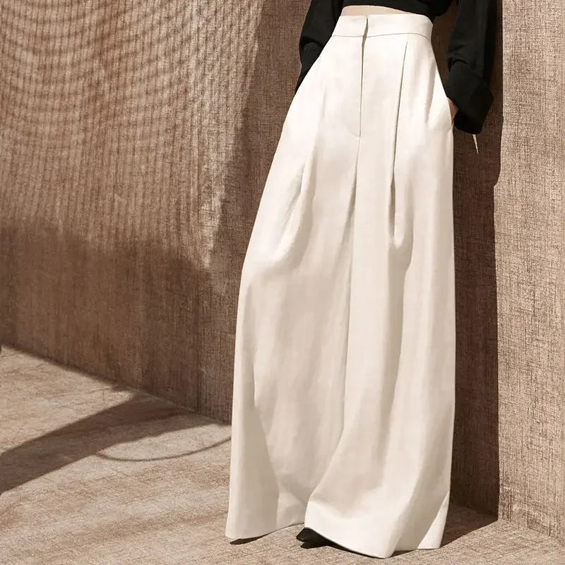 Woman Trousers Trends 2025 Wide Leg With Pockets Autumn Comfortable Stretch Casual One Size Classic Xxl Slacks G Pants for Women