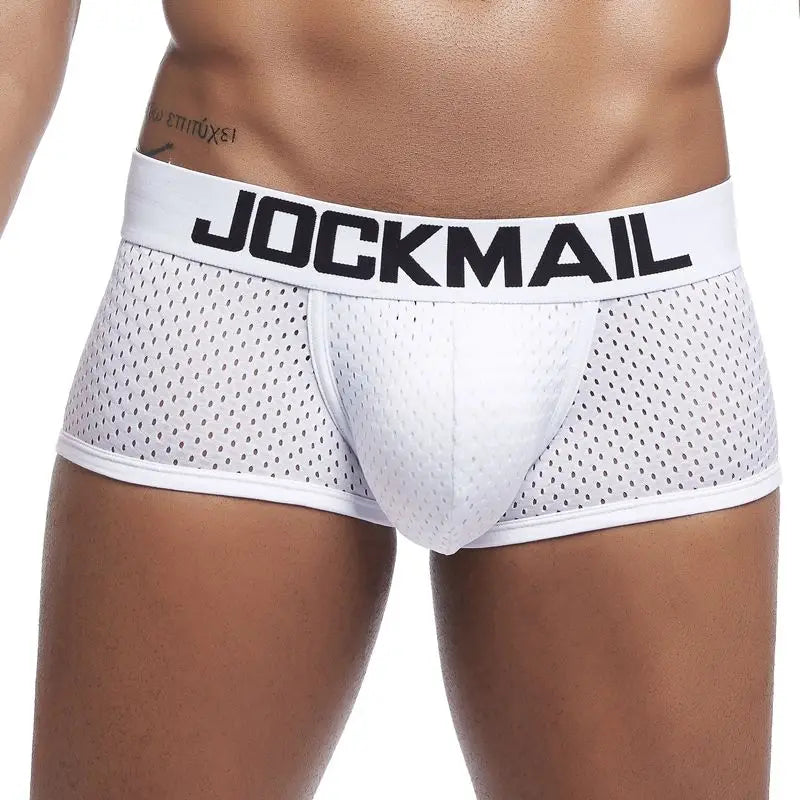 Men's Cotton Boxer Briefs Trunk Underwear with Convex Pouch Design