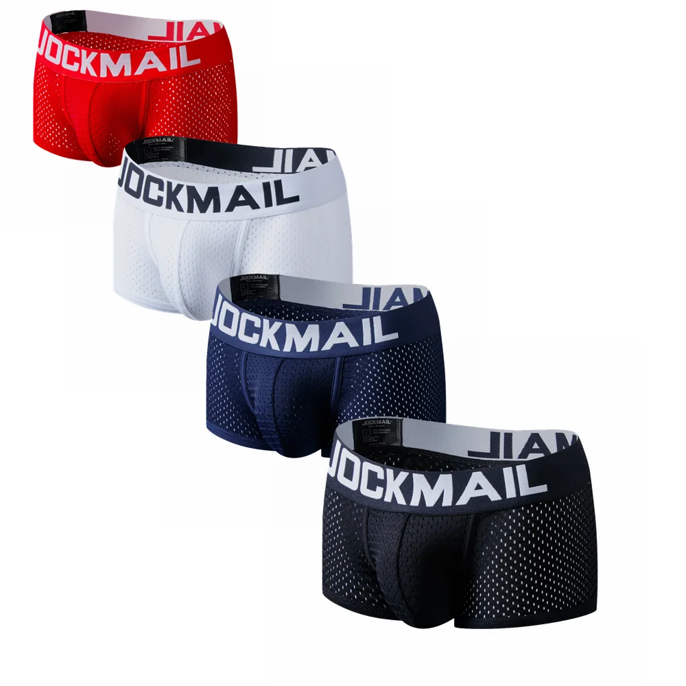 Men's Cotton Boxer Briefs Trunk Underwear with Convex Pouch Design