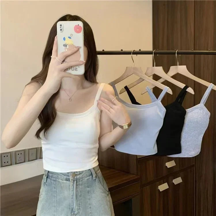 Crop Top Women's Sleeveless Fashion Camisole Basic T-Shirt Vest Tube Top