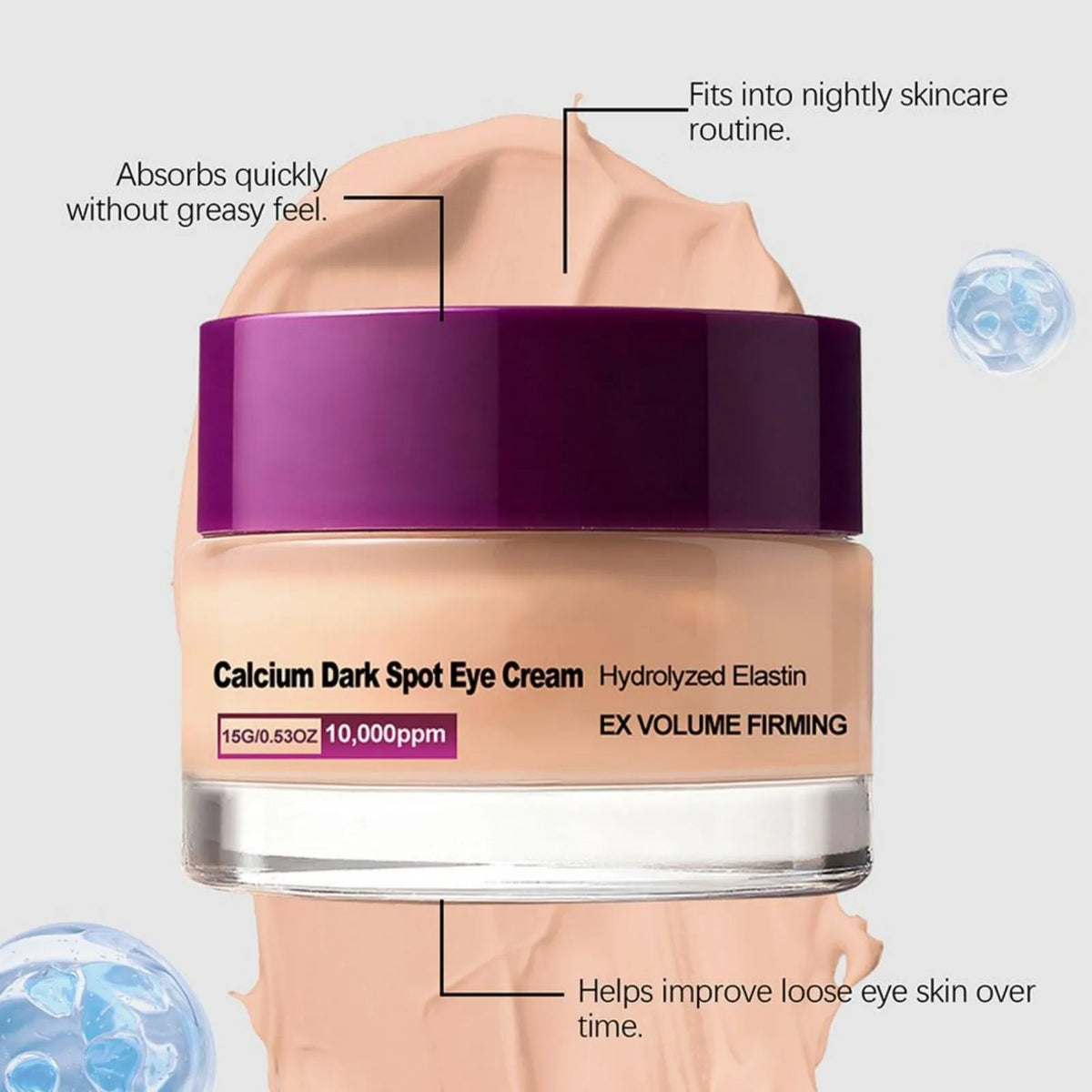 Calcium Eye Cream Dark Circle Care Supports Firmer Skin Helps Reduce Puffiness Brightening K Skin Care Under Eye Hydrolyzed