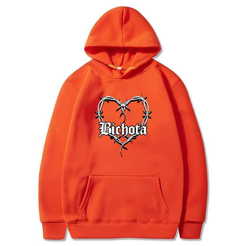 Letter Print Hoodie Casual Sporty Sweatshirt Loose Oversized Pullover Hooded Sweater