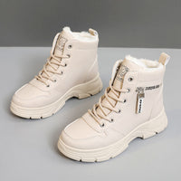 Solid color women's shoes with plush cotton shoes